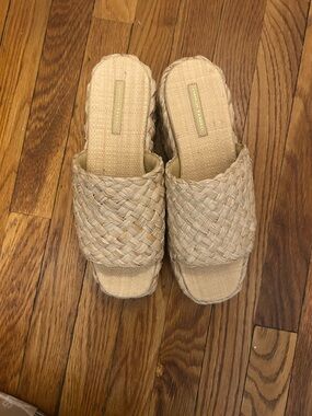 Loeffler Randall Aaron Raffia Platform Mules *NWT*